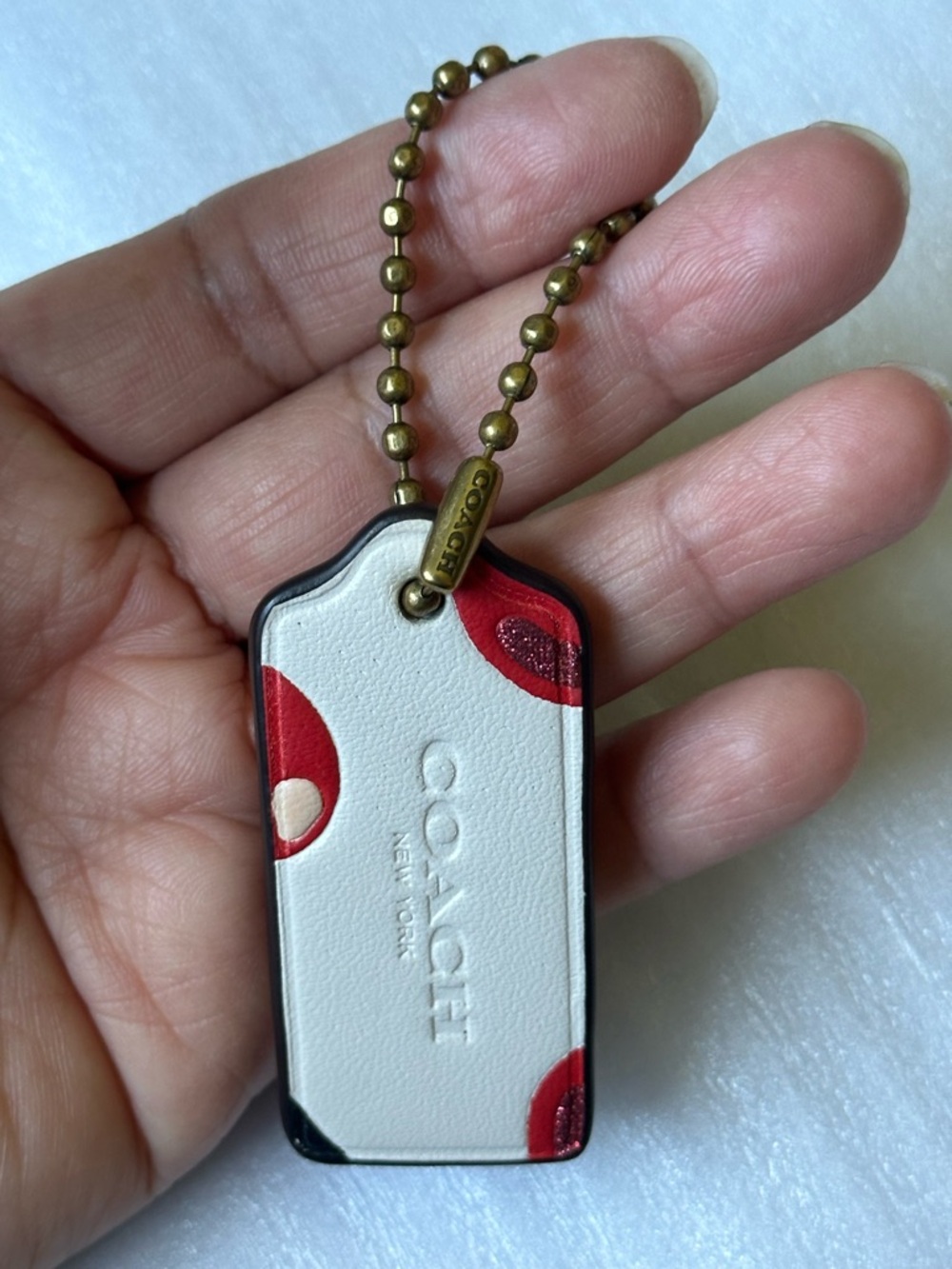 Coach Hangtag Charm with Cherry Print